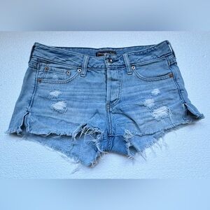 Abercrombie & Fitch Blue Jean Shorts Distressed Cut-Off Style
